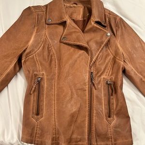 Faux Leather Ladies Moto Jacket